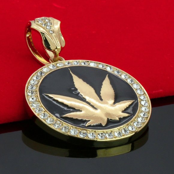 14k Gold Leaf 20" Cuban and Rope Chain + Pendant - Picture 4 of 5